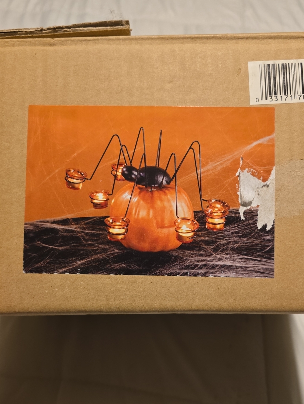 Halloween Spider Pumpkin Tealight Holder – Orange